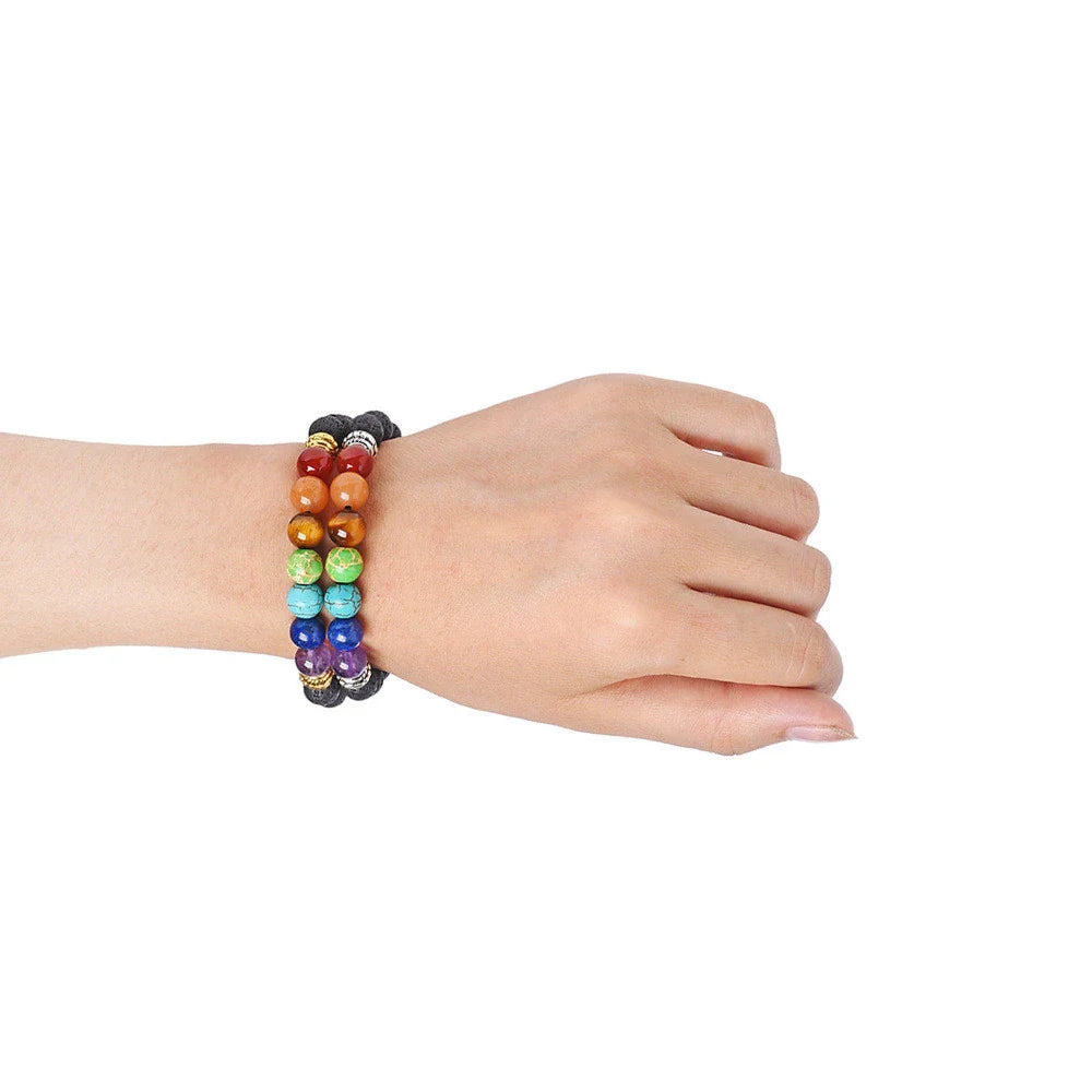 Chakra 7 Lava Stone Bracelet