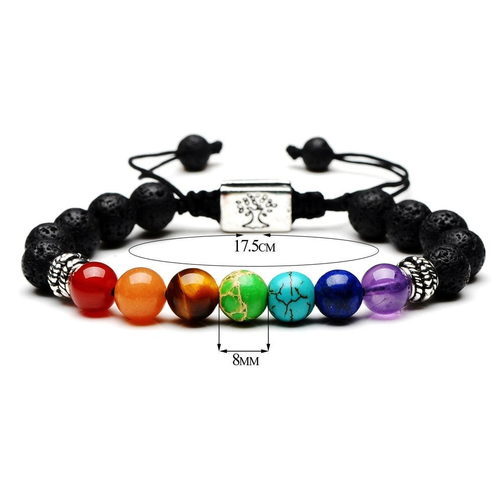 Chakra 7 Lava Stone Bracelet